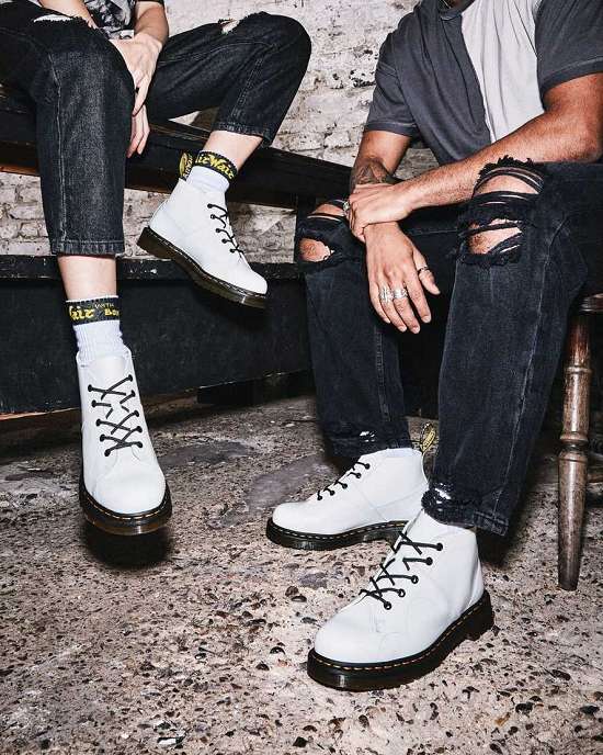 Botas Blancas Dr. Martens Church Smooth Hombre Blancos MX-53061